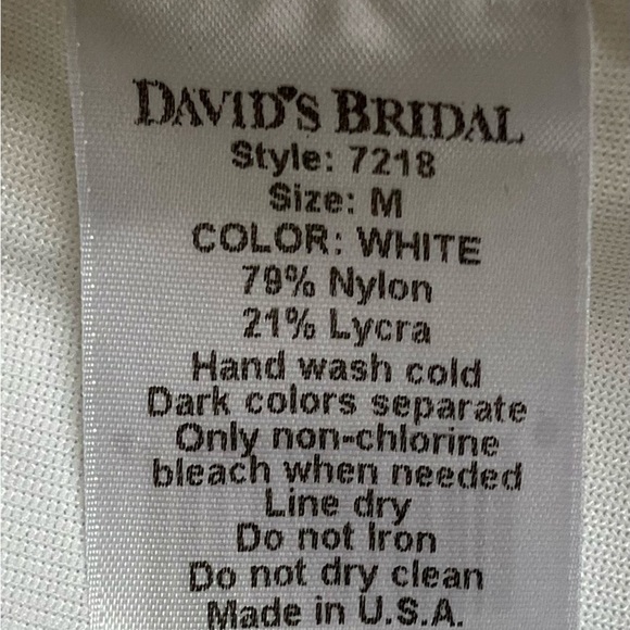 David’s Bridal white long slit control top slip size M - Picture 8 of 8